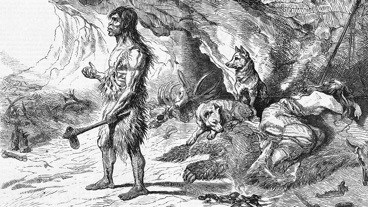 Первобытная 18. Первобытные люди. Люди в Каменном веке. Первобытный охотник. Неандерталец рисунок.
